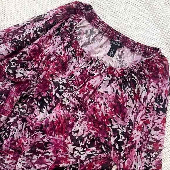 White House Black Market Multicolor Floral Blouse - Picture 3 of 7